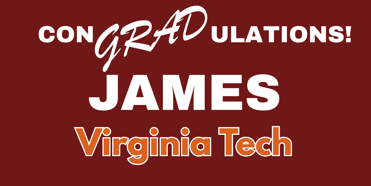 ConGRADulations Banner | Custom Virginia Tech Gift