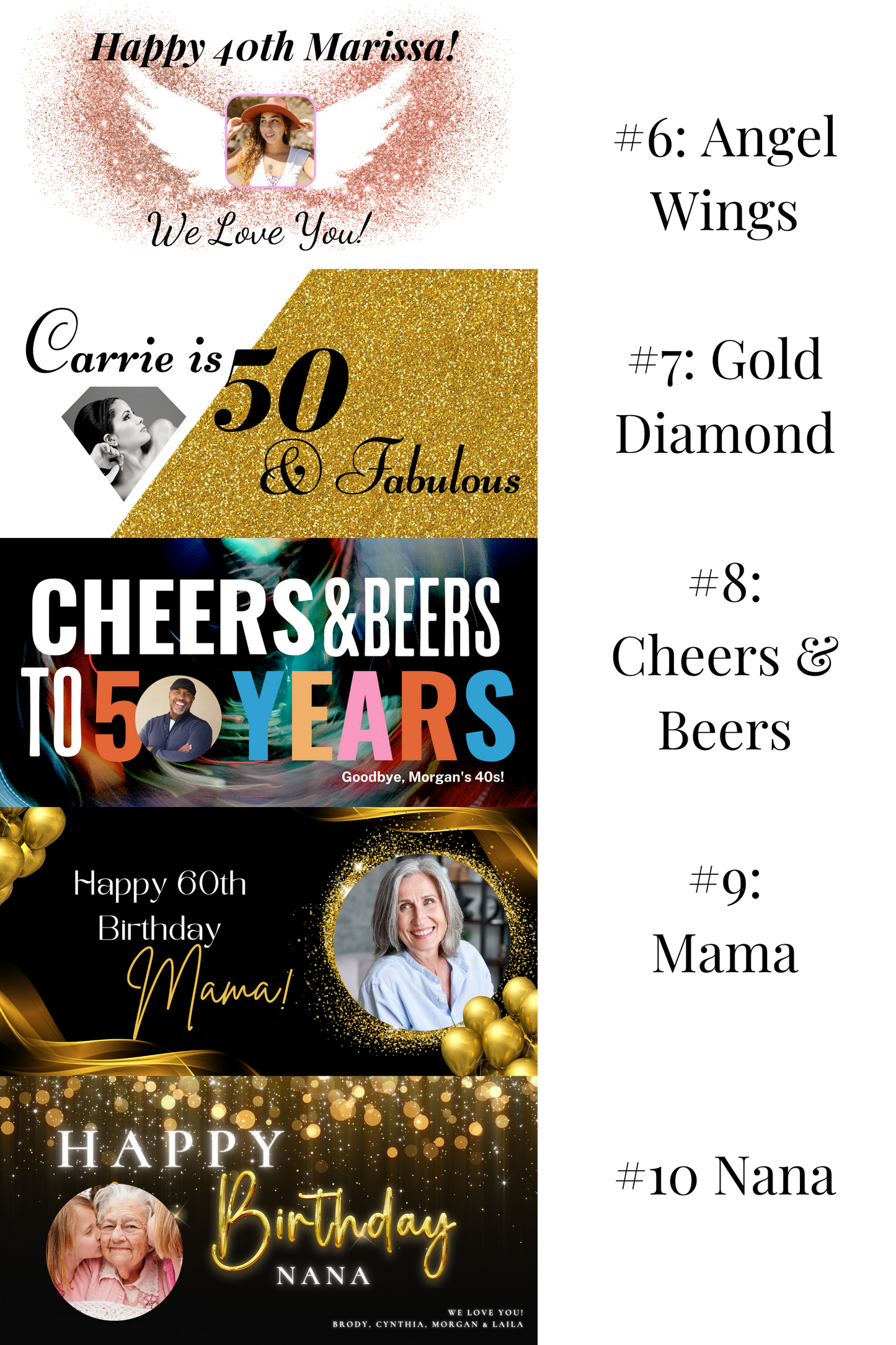 Custom Photo Birthday Banners