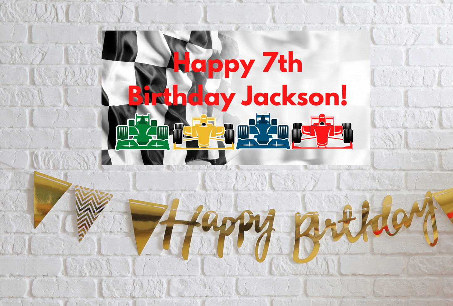 Race Car Birthday Banner