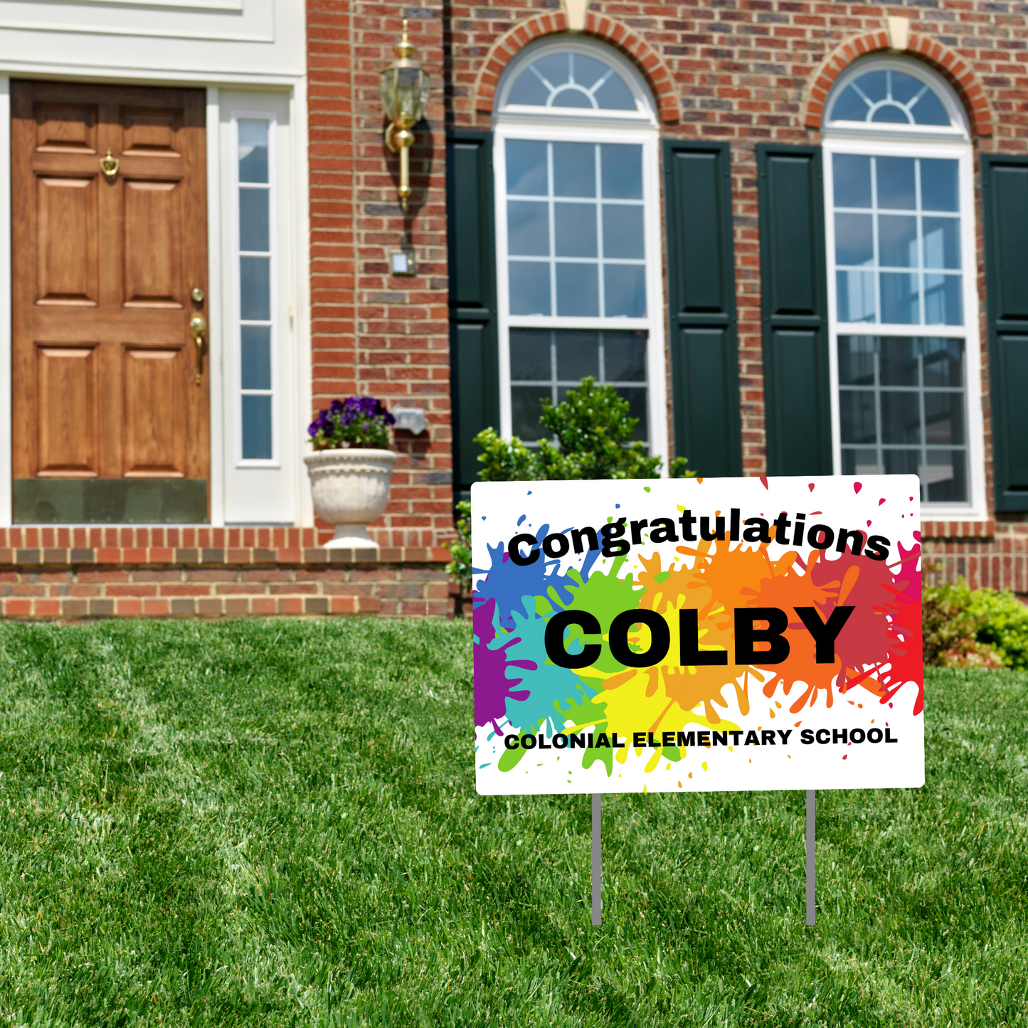 Paint splash custom graduate yard sign