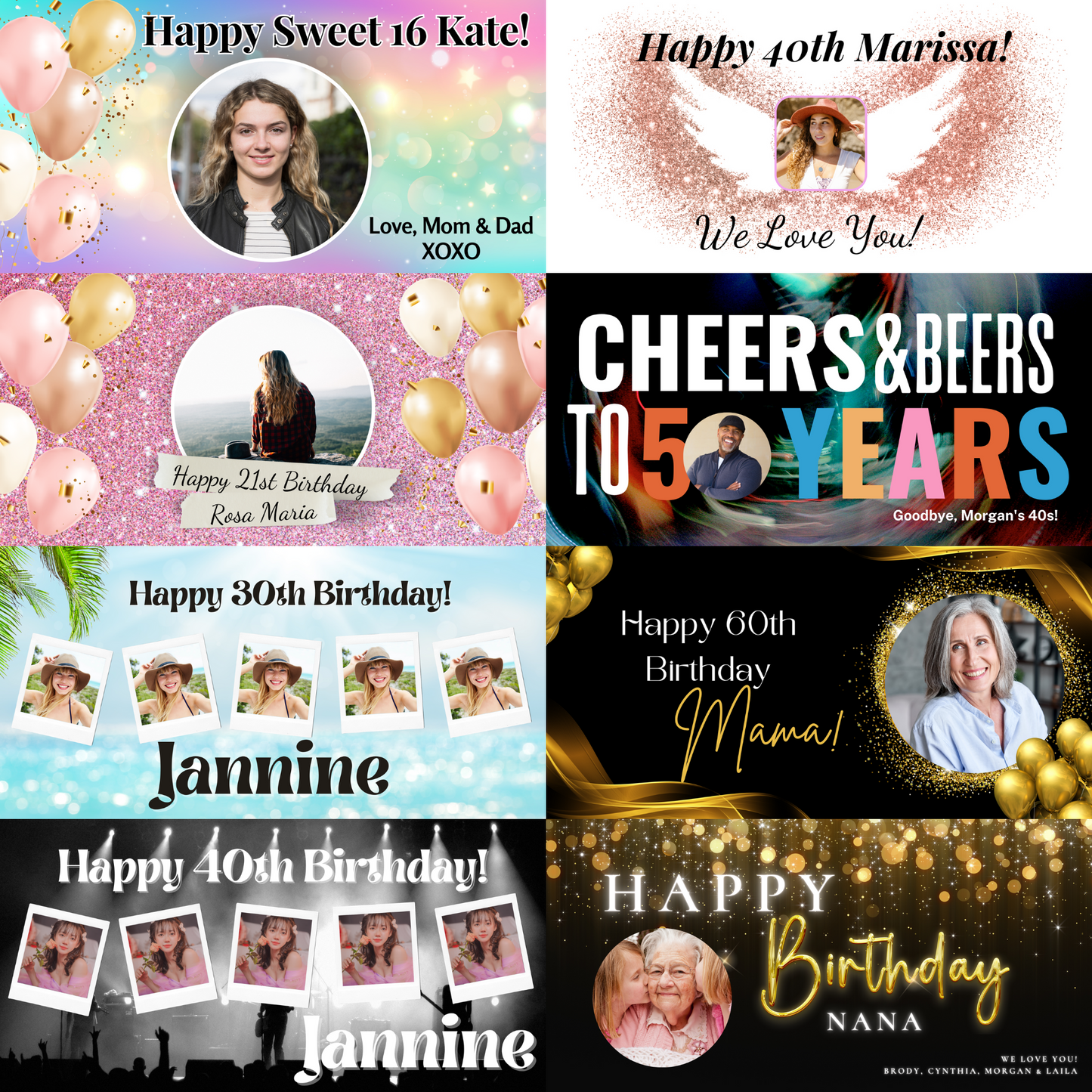 Custom Photo Birthday Banners