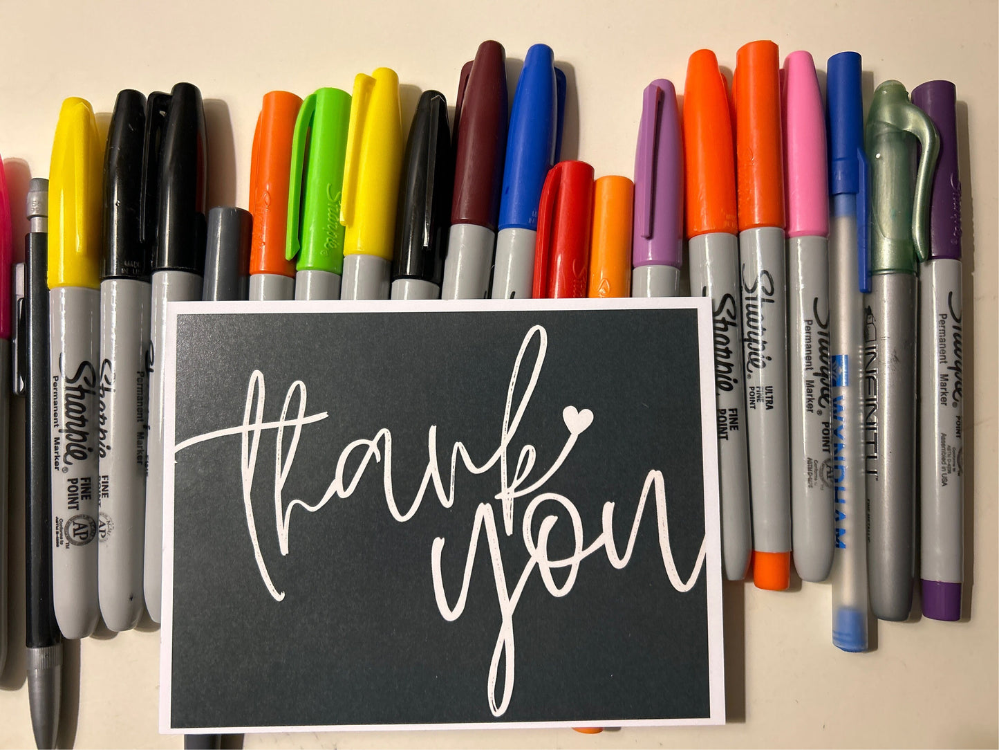 Script Thank You Postcards with Heart - Blank Cards for Personalized Messages