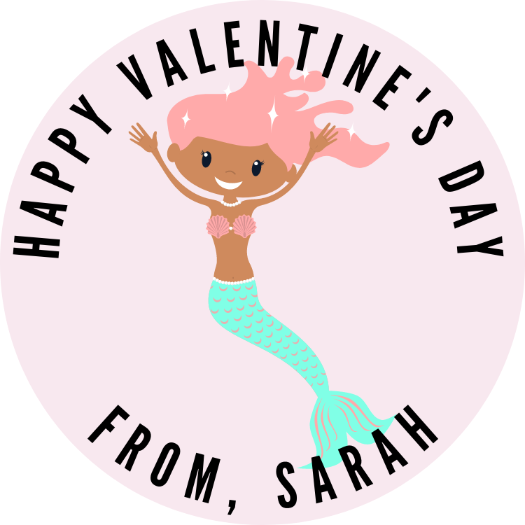 Splashy Mermaid Valentine's Day Stickers