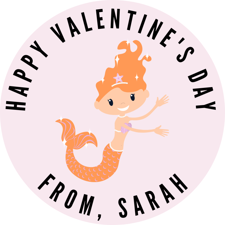 Splashy Mermaid Valentine's Day Stickers
