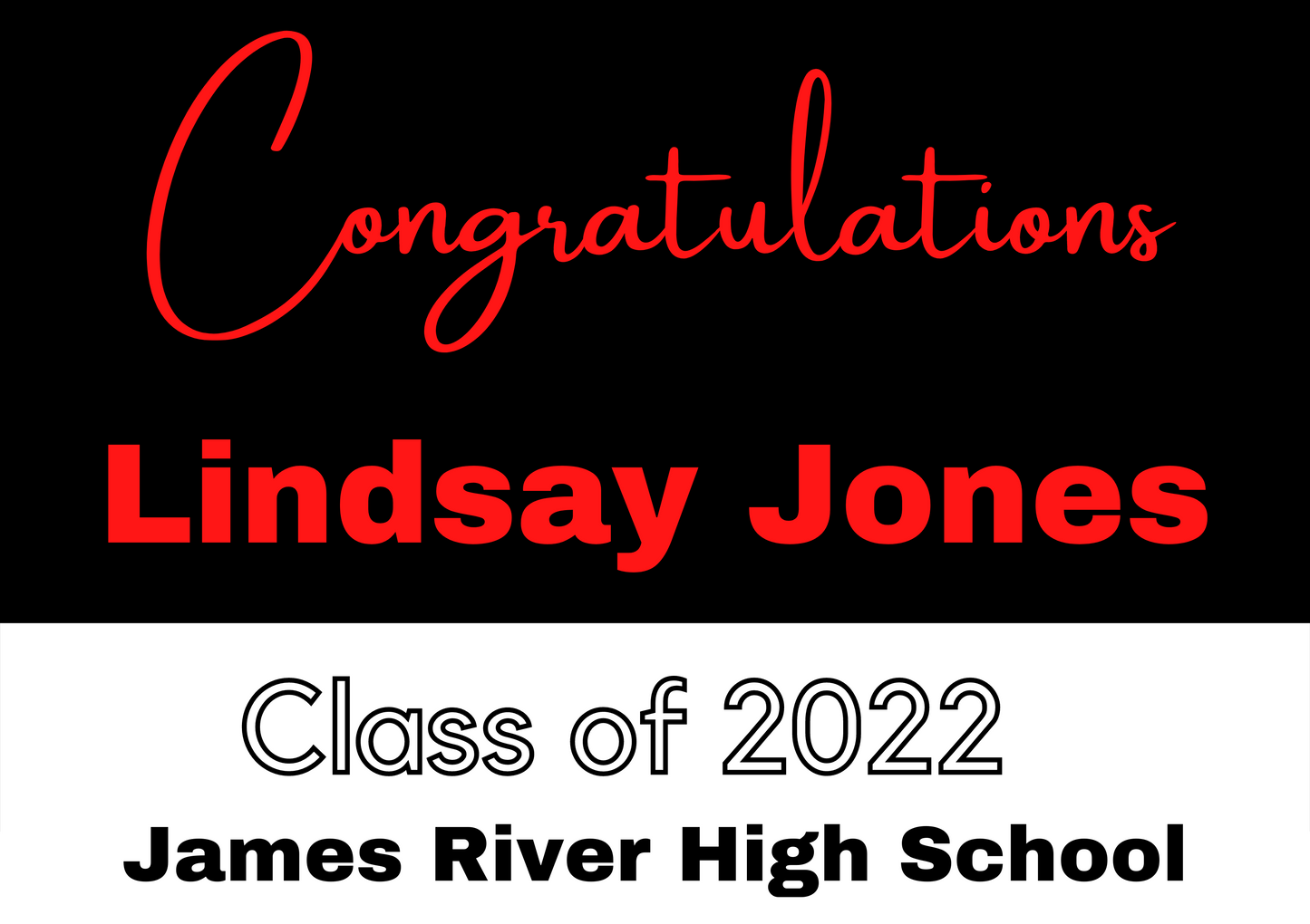 Custom Name Script Graduate Yard Sign w/ Stake- 18"x24"
