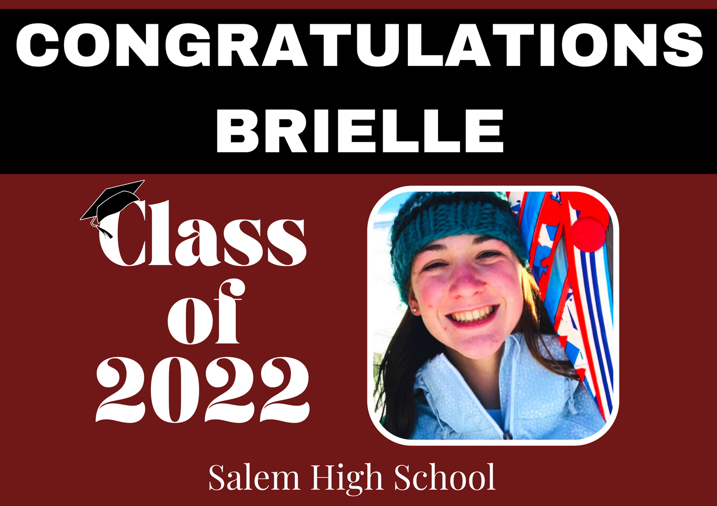 Custom Photo Celebration Yard Sign w/ 2 Stakes - 24"x 36"