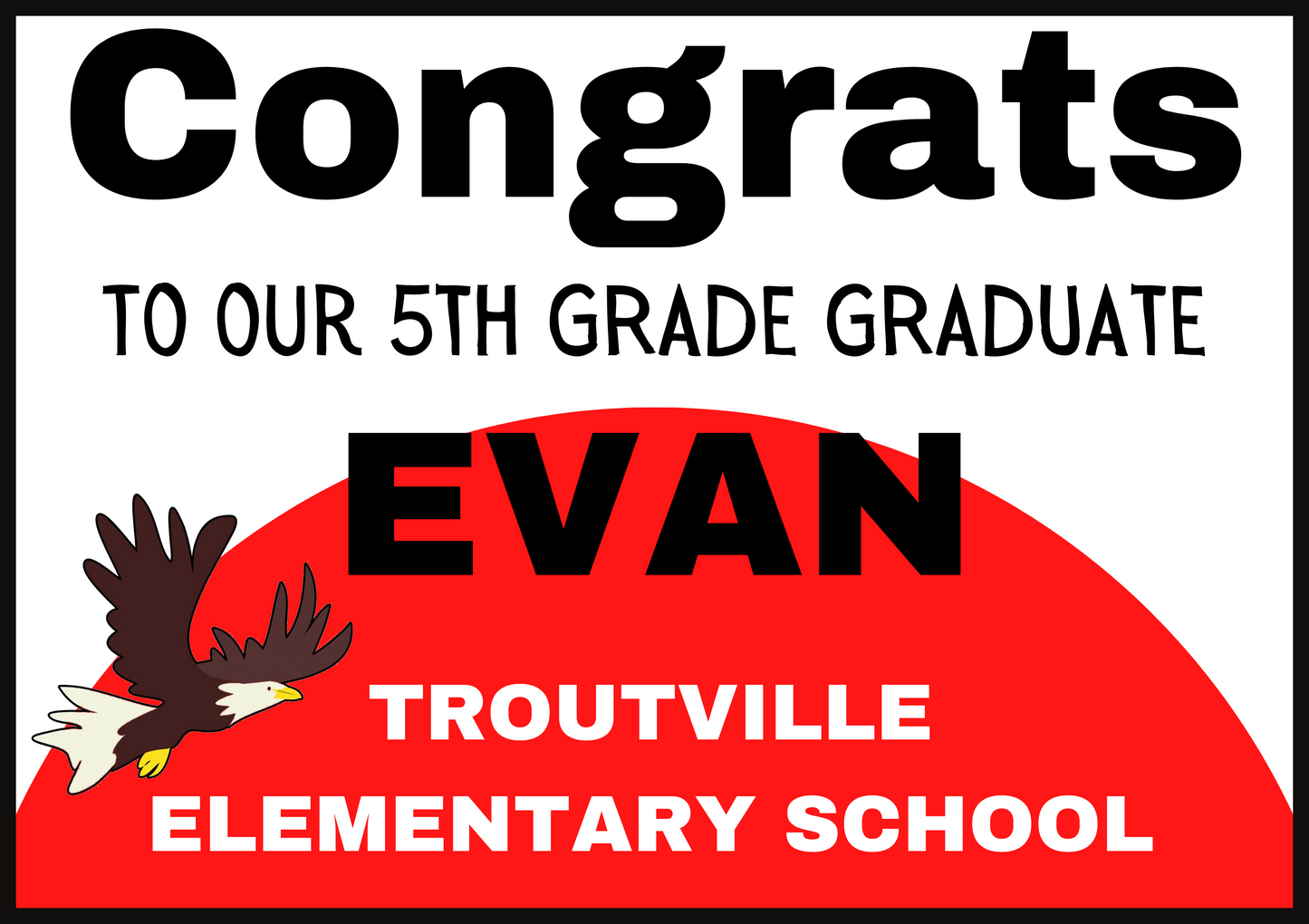 Moon Graduate Yard Sign w/ Stake- 18"x24"
