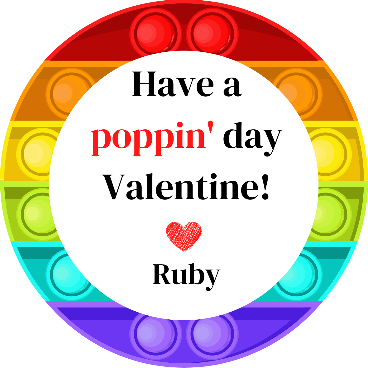 Valentine's POP It Stickers