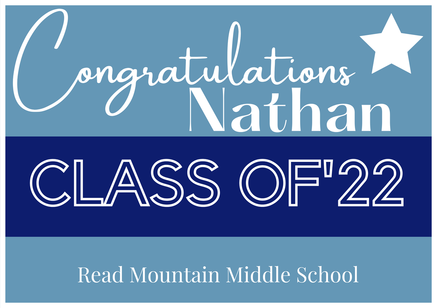 Block Graduate Yard Sign w/ Stake- 18"x24"