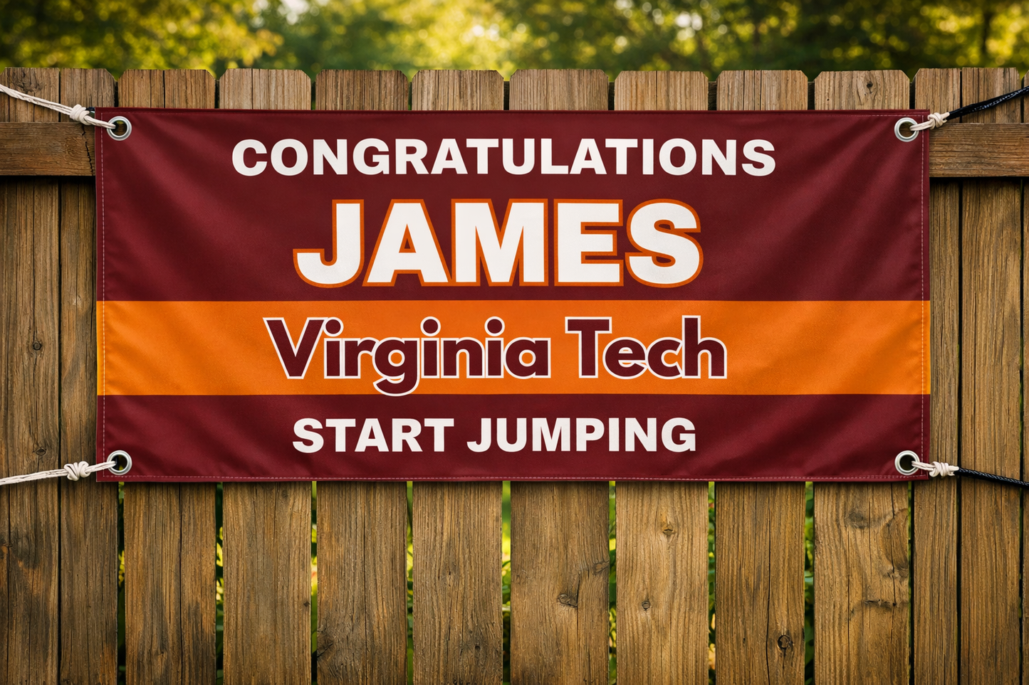 Start Jumping Graduation Custom Banner