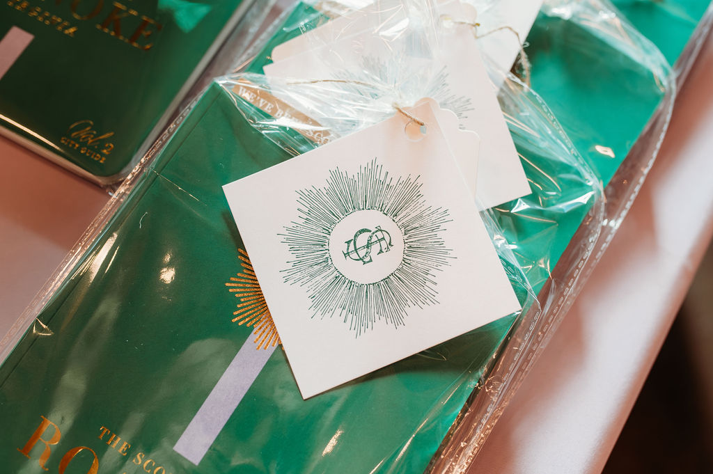 Custom printed cocktail napkins used at a branded business event