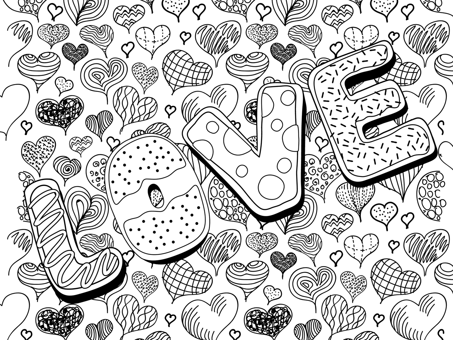 LOVE Coloring Page - 36"x24"