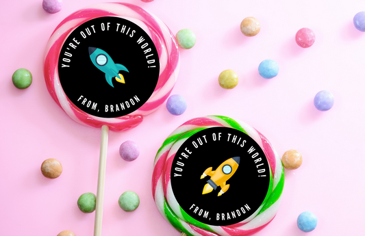 Outer Space Valentine's Day Stickers