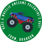 Monster Truck Valentine's Day Stickers