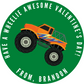 Monster Truck Valentine's Day Stickers