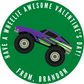 Monster Truck Valentine's Day Stickers