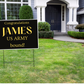 Custom Name Military Grad Yard Sign w/ Stake- 18"x24"