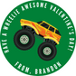 Monster Truck Valentine's Day Stickers