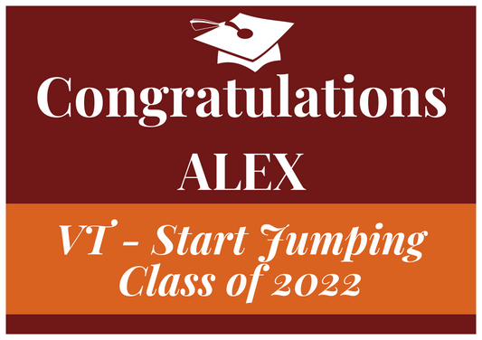 Grad Stripe Name & Slogan Yard Sign w/ Stake- 18"x24"