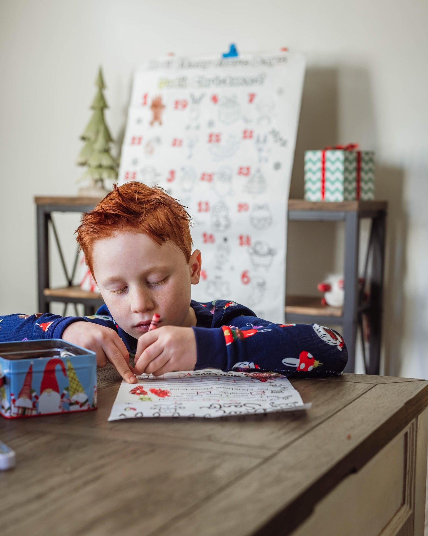 Magical Christmas Coloring Countdown: 24"x36" Advent Calendar