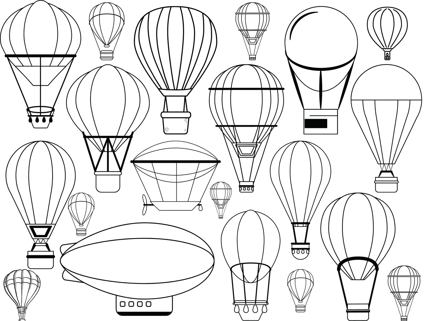 Hot Air Balloon Giant Coloring Page - 36"x24"