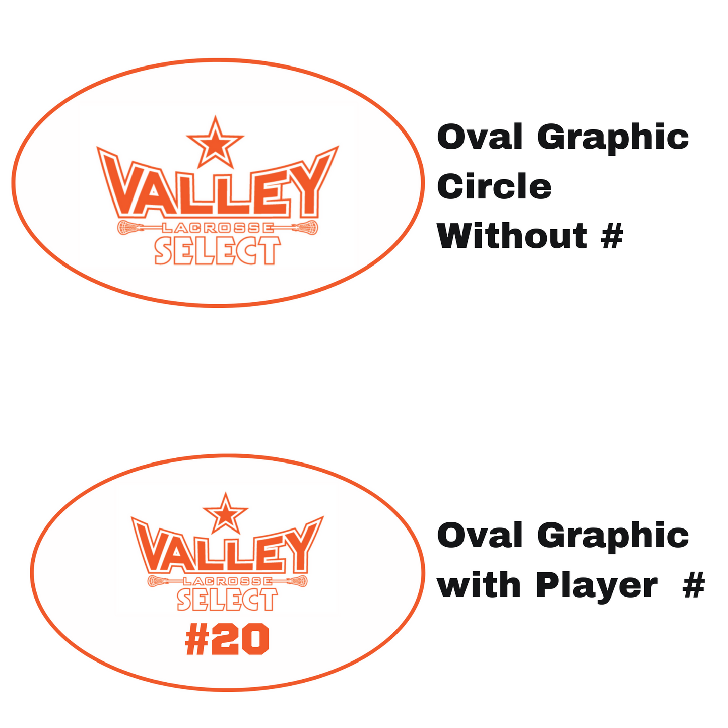 Valley Select Lacrosse 3"x 5" Oval Magnet